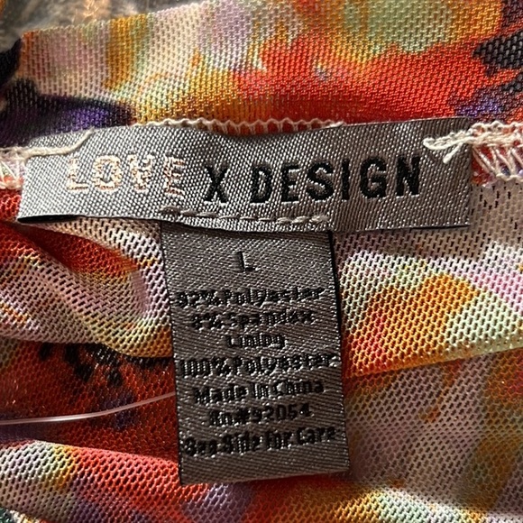 Love by Design Catherine Long Sleeve Mesh Babydoll Dress in Paint Flowers Size M - Picture 16 of 17